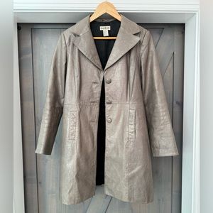Vintage 90s Bebe gray leather coat!